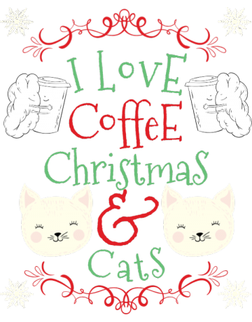 I love coffee Christmas and cats